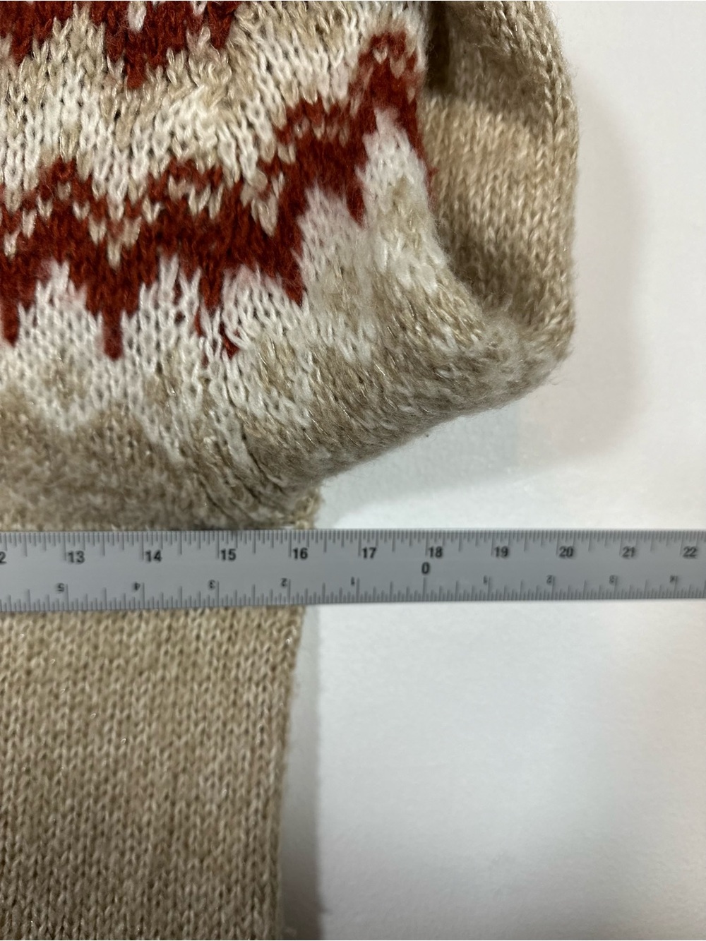 Decree Fair Isle Knit Cardigan Sweater Nordic Cabincore Granola Size L Vintage - Picture 6 of 9